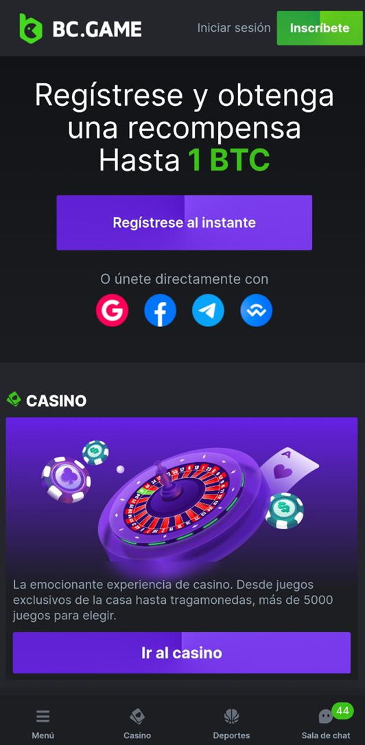 Pendaftaran untuk BC Games Online Casino